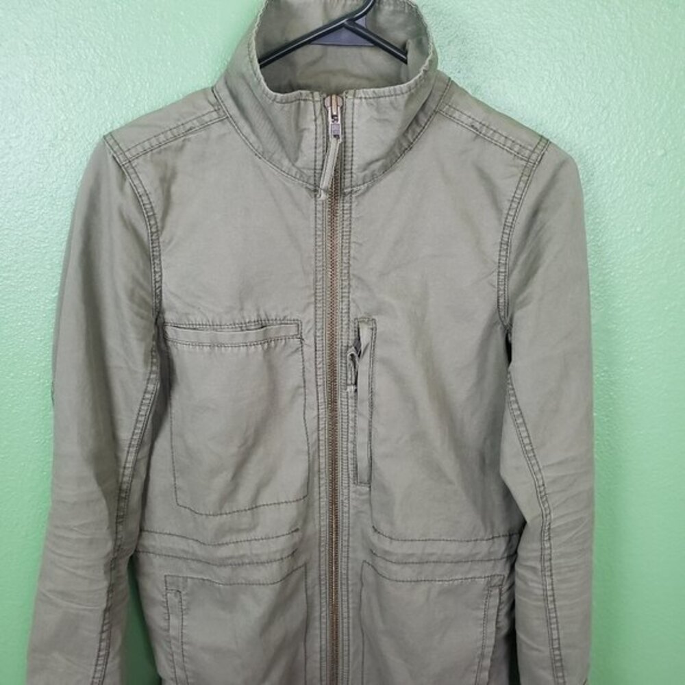 Madewell Fleetware olive green long zip up jacket size Small - Picture 3 of 11